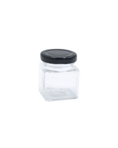 Frasco Vidrio C/tapa Negra Transparente