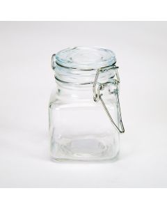 Frasco Vidrio Con Tapa Presión 8cm Transparente