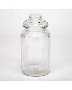 Frasco Vidrio Transparente C/tapa Relieve