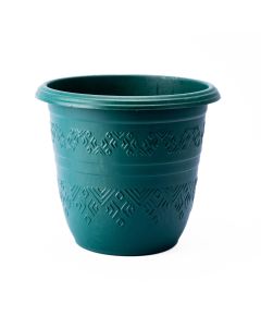 Macetero Plástico Con Relieve 24.5x22cm #2 5.5l Verde