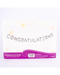 Globo Plástico Metálico 16pulg Congratulations