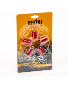 Tapa Aluminio Válvula Vehículo 5pzas Rojo