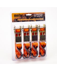 Soga Amarre Carga Retráctil 4.5m X 2.5cm 4pzas