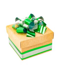 Caja Kraft Decorado #18 13x13x8cm Navidad