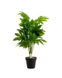 Planta Artifical 18 Hojas Con Maceta Verde