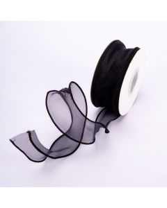 Cinta Tela Lisa 5yds 4cm Negro