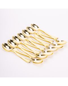 Cuchara Plástico Lisa 17cm 12und Dorado