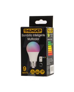 Bombillo Plástico Led Inteligente Luz Multicolor 9w Blanco