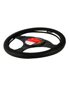 Cobertor Volante Para Auto Detalle Lineas Brillantes 37.5x38.5cm Negro