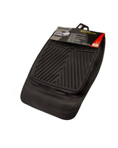 Alfombra Hule Auto Con Relieve 4pzas Negro