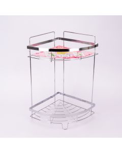 Organizador Metálico Para Baño Liso Dos Niveles 39x22x22cm