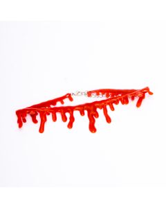 Collar Plástico Halloween Sangre Falsa Ajustable 13cm Rojo