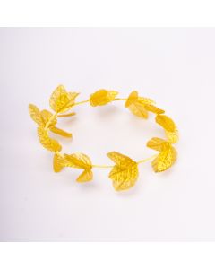 Diadema Hojas Ajustable 15cm Dorado