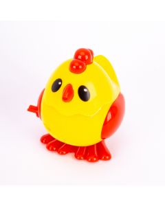Pollito Plástico Saltarín Amarillo Y Rojo
