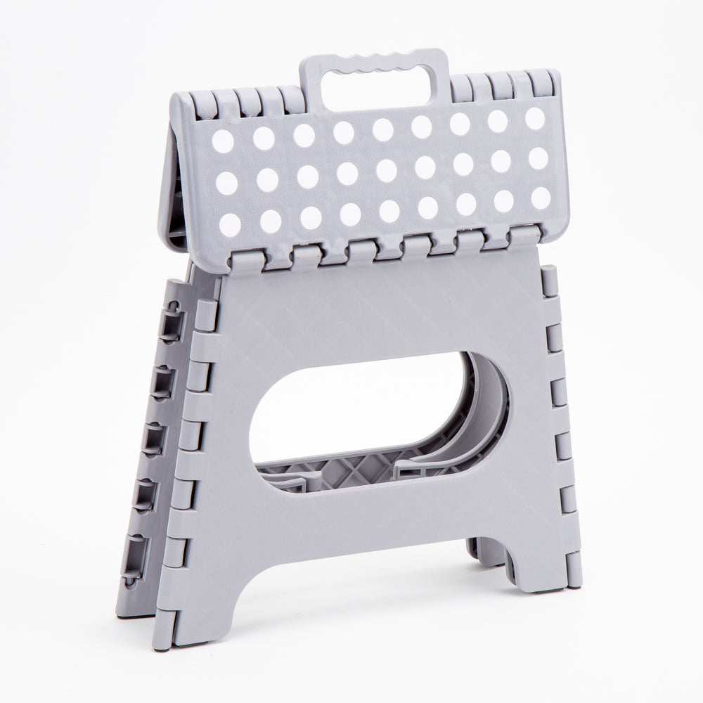 Taburete Plástico Plegable Liso Con Detalle Puntos
