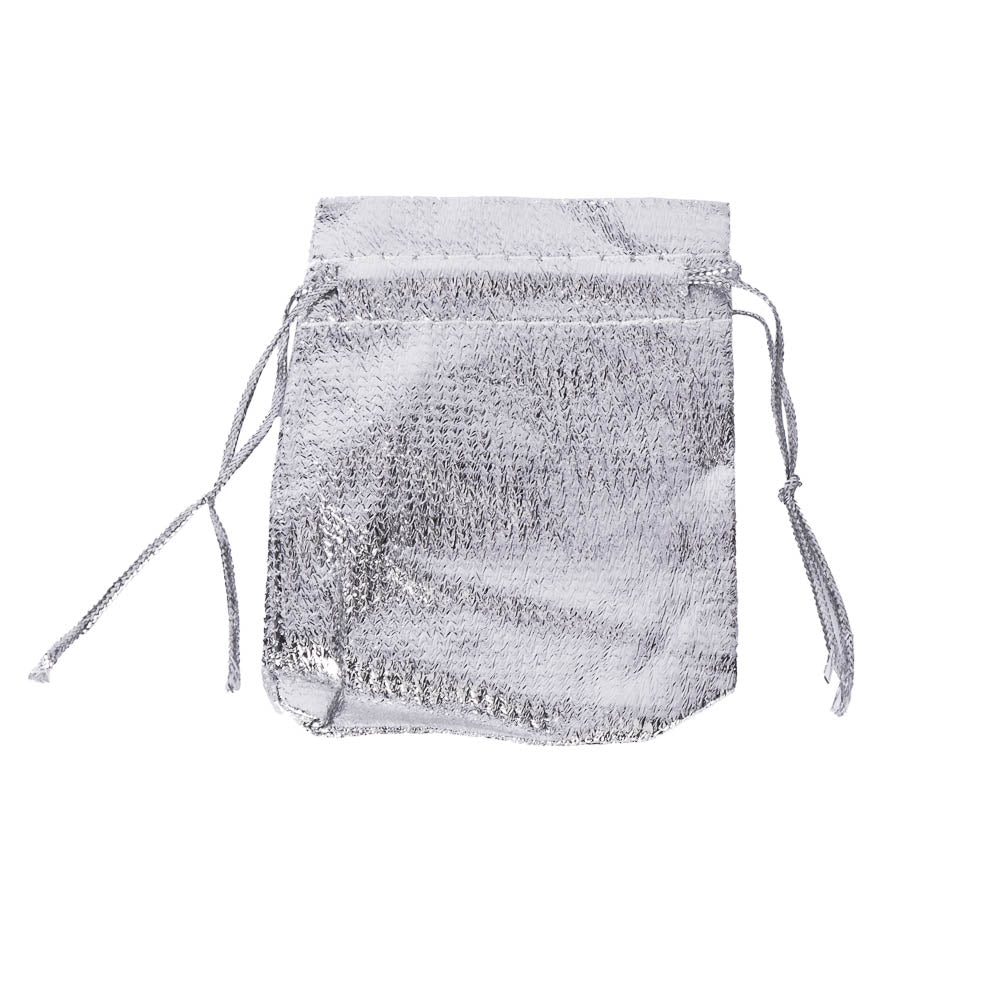 Bolsa Tela Brillante 7x9cm Plateado