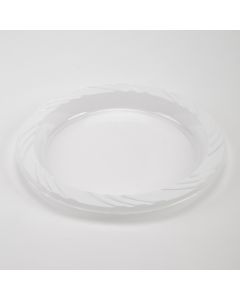 Plato Plastico Plano Liso Borde Con Relieve #6 15.2cm 12und Blanco