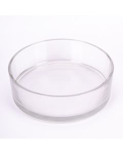 Base Vidrio Redonda 25x8cm Transparente