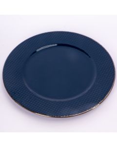 Plato Porcelana Plano Liso Con Relieve Puntos 7.75pulg