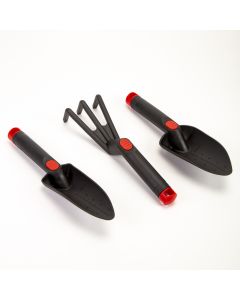 Herramienta Para Jardinería 30x8cm 3pzas Negro Rojo