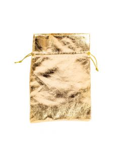Bolsa Tela Lisa Brillante Ajustable 13x18cm 5pzas Dorado