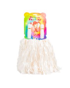 Pompom Liso Brillante 33-35cm Blanco