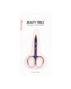 Tijera Metálica Para Cejas Lisa 9x4.5cm Plateado