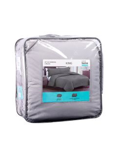 Edredón King 3pzas Gris