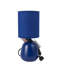 Lampara Cerámica Para Mesa Noche Lisa Azul