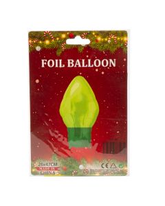 Globo Metálico Figura Luz Navideña 26x47cm Verde