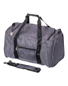 Bolso Tela Gris Negro Cierre