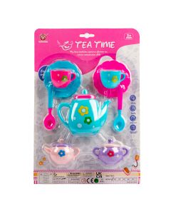 Accesorio Plastico Para Juego Tea Estampado Flores 9pzas Multicolor