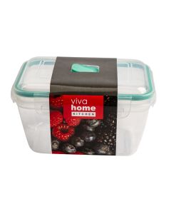 Recipiente Plástico 1.5l Rectangular Viva Home 19x14x11cm Transparente+verde