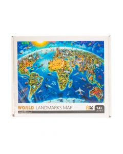 Rompecabeza World Landmarks Map 70x50cm 1000pzas +14a