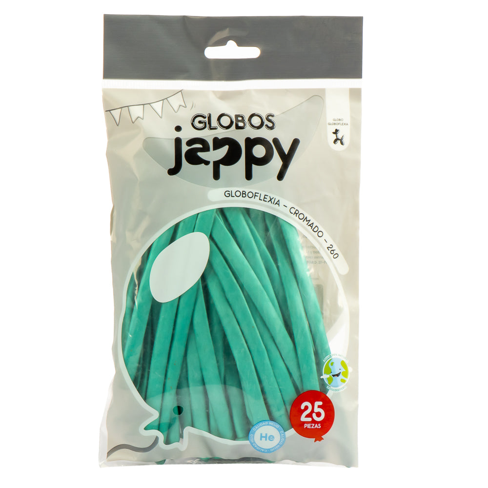 Globo Látex Liso Cromado 260pulg Verde