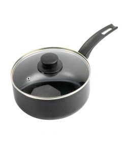 Olla Aluminio Con Tapa Vidrio Antiadherente Mango 1.8mm 20cm Ne