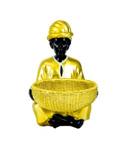 Figura Decorativa Dorado Y Negro
