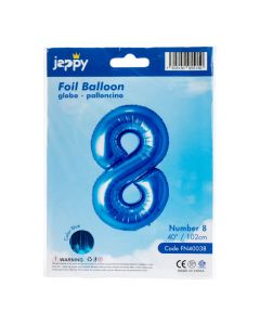 Globo Metálico Número 8 Azul
