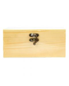 Caja Madera Rectangular Con Cierre Metálico 17.5x12.5x8cm Beige