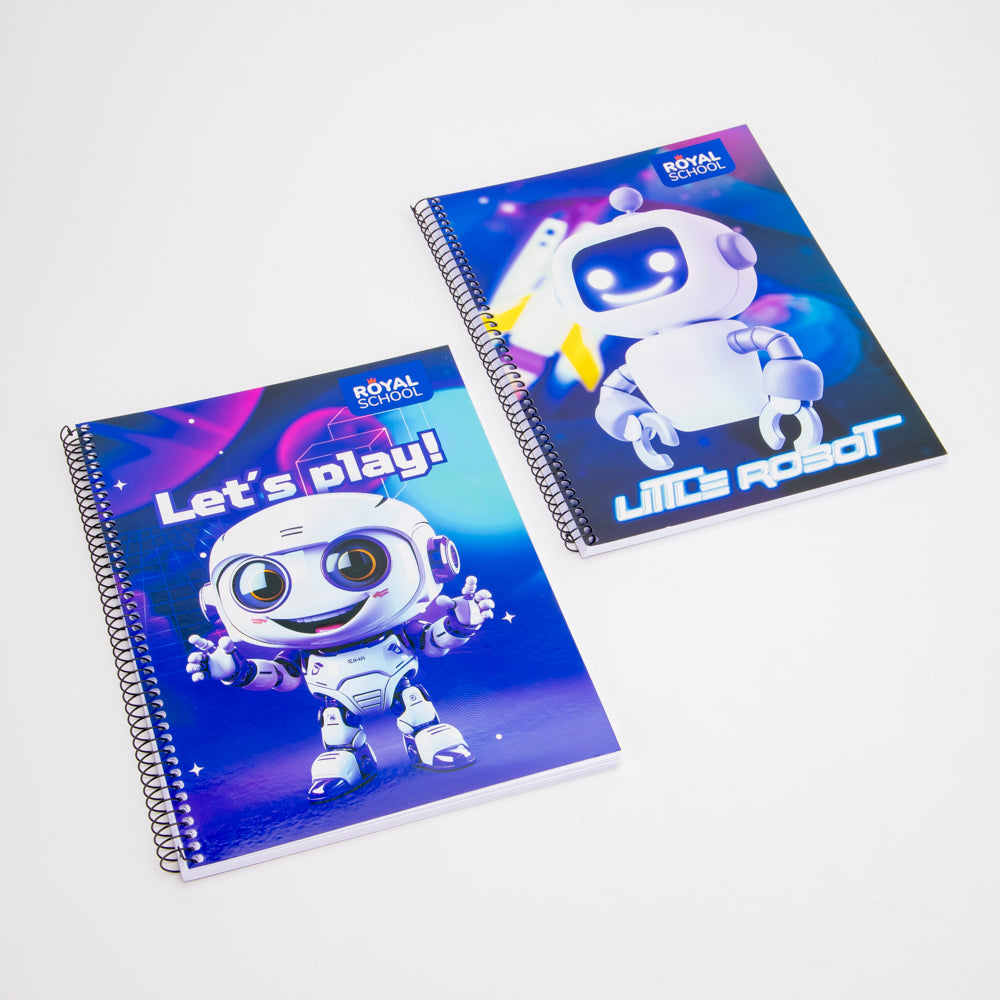 Cuaderno Espiral Estampado Robot 100h Surtido