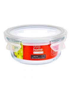 Recipiente Vidrio Redondo Con Tapa 390ml