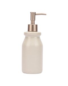Dispensador Para Jabón 250ml Blanco Y Bronce