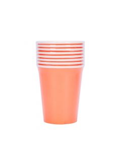 Vaso Cartón 9 Pulg 8 Und Naranja