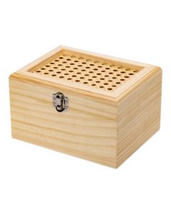 Caja Madera Con Relieve Beige