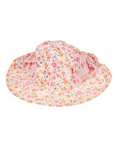 Sombrero Niña Flores Rosado