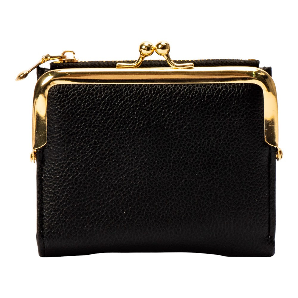 Cartera Dama Negro Y Dorado