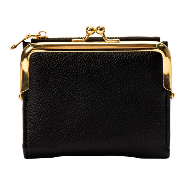 Cartera Dama Negro Y Dorado