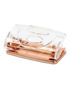 Perforadora Transparente Oro Rosa