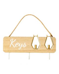 Portallave Madera Beige Y Blanco