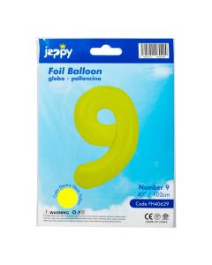 Globo Metálico Número 9 Amarillo